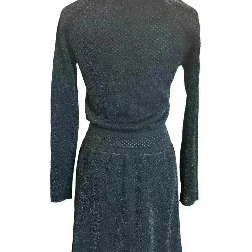 Tory Burch Women’s Isabelle Blouson Ruffle Neck Cocktail Dress Black Size Medium - Picture 11 of 12